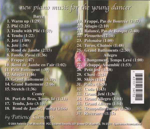 New Piano Music for the Young Dancer -  CD backcover